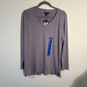 Banana Republic Shirt Womens Large Lavender V-Neck Rayon Classic NWT